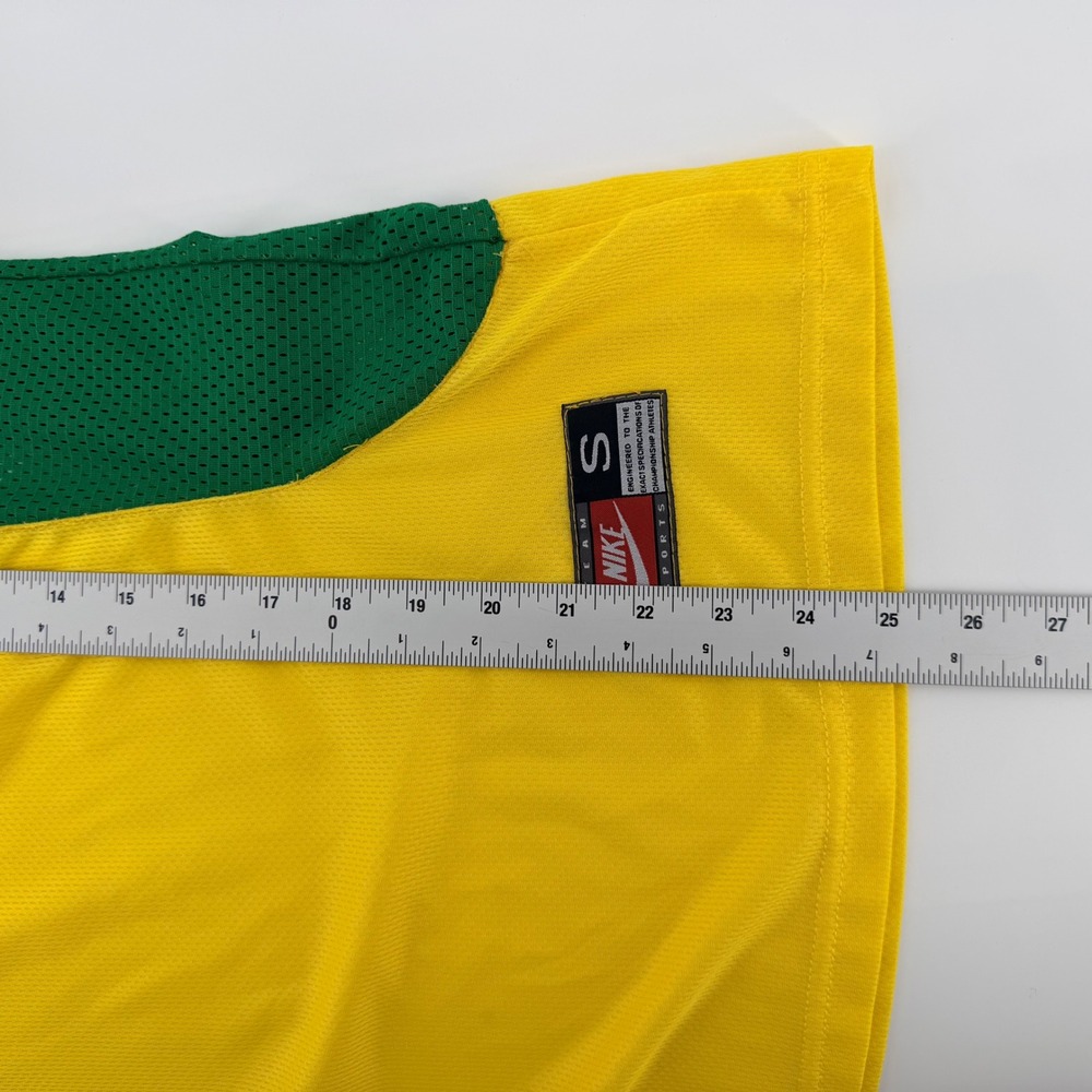 Vintage Nike Brazil CBF Soccer Jersey Mesh Panel Athletic Shirt S Yellow Green - Picture 5 of 8